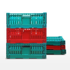 Caja de almacenamiento de plástico plegable apilable